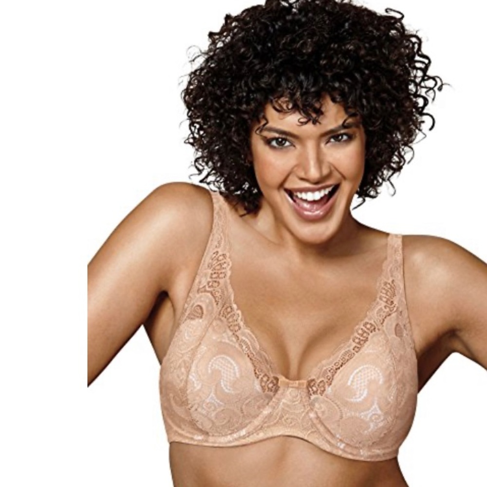 Playtex Women's Love My Curves Thin Foam W/Lace Underwire, Caffe in 44DDD NEW